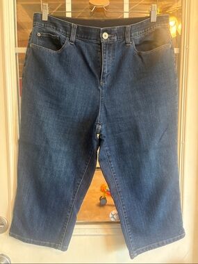 Christopher & Banks Dark Blue Cropped Straight Jeans